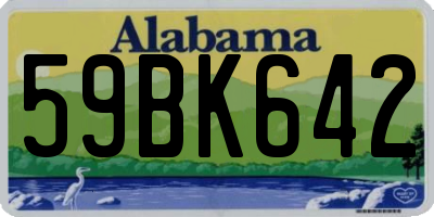 AL license plate 59BK642