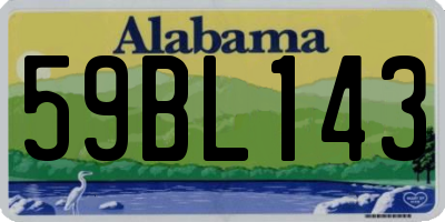 AL license plate 59BL143