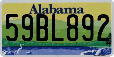 AL license plate 59BL892