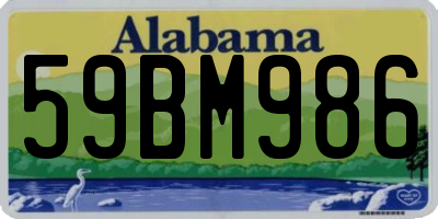 AL license plate 59BM986