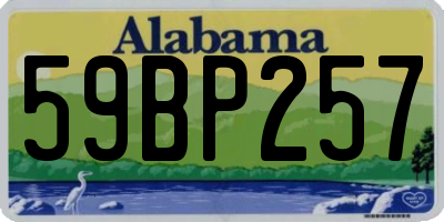 AL license plate 59BP257