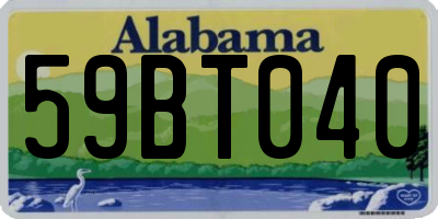 AL license plate 59BT040