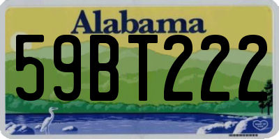 AL license plate 59BT222