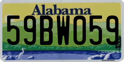 AL license plate 59BW059