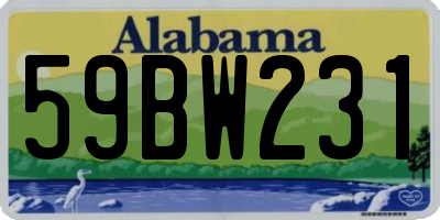AL license plate 59BW231