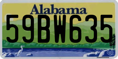 AL license plate 59BW635