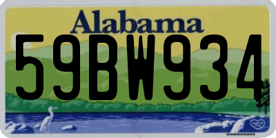 AL license plate 59BW934