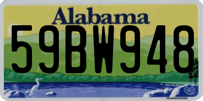 AL license plate 59BW948