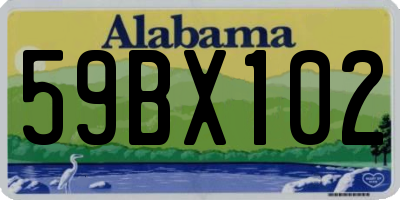 AL license plate 59BX102