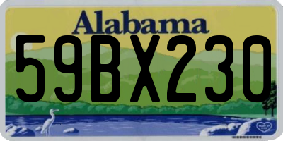 AL license plate 59BX230