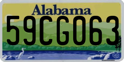 AL license plate 59CG063