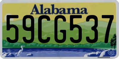 AL license plate 59CG537