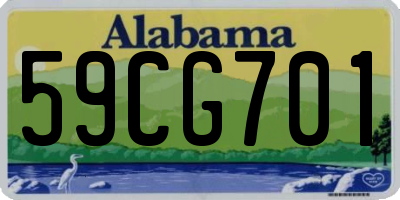 AL license plate 59CG701