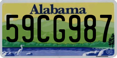 AL license plate 59CG987