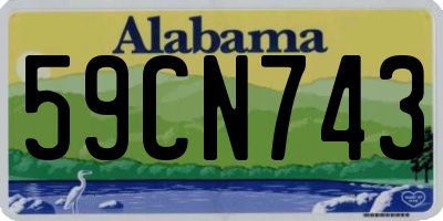 AL license plate 59CN743
