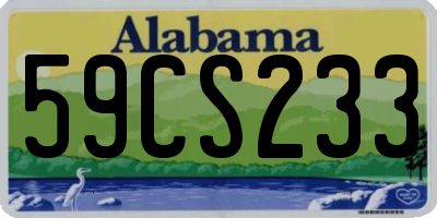 AL license plate 59CS233