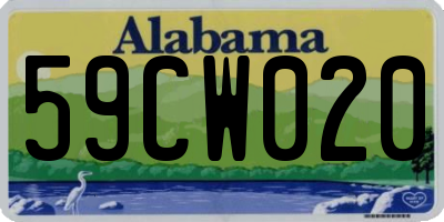 AL license plate 59CW020