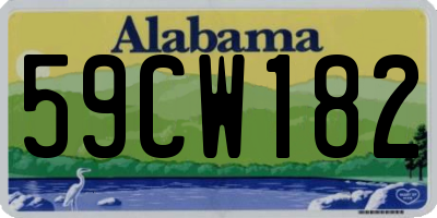 AL license plate 59CW182