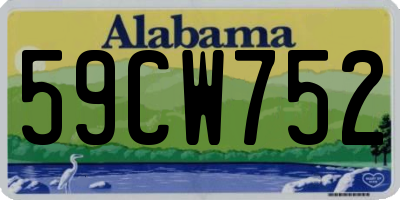 AL license plate 59CW752