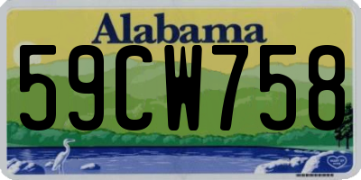 AL license plate 59CW758