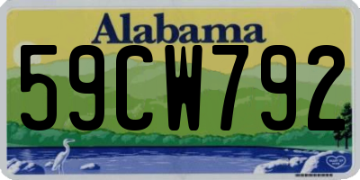 AL license plate 59CW792