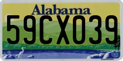 AL license plate 59CX039