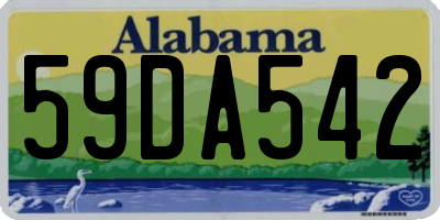 AL license plate 59DA542