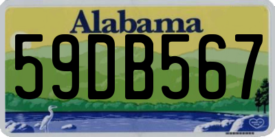 AL license plate 59DB567