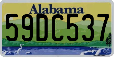 AL license plate 59DC537