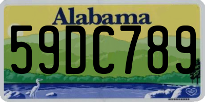 AL license plate 59DC789