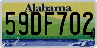 AL license plate 59DF702