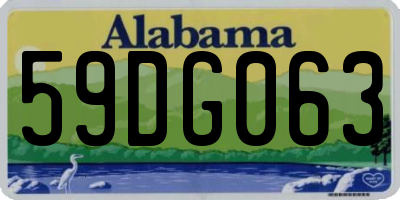 AL license plate 59DG063