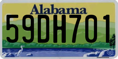 AL license plate 59DH701