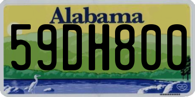 AL license plate 59DH800