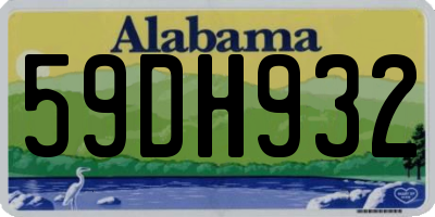 AL license plate 59DH932