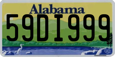 AL license plate 59DI999
