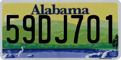 AL license plate 59DJ701