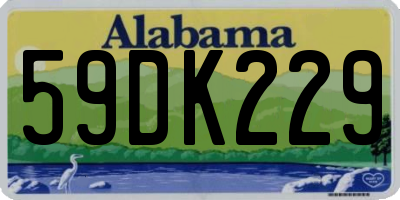 AL license plate 59DK229