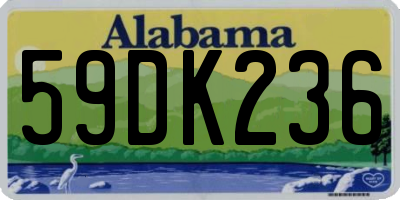 AL license plate 59DK236