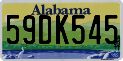 AL license plate 59DK545