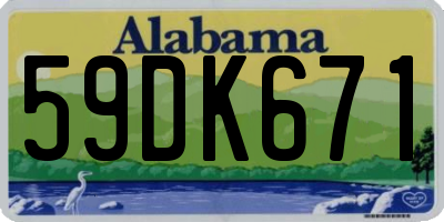 AL license plate 59DK671