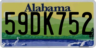 AL license plate 59DK752