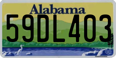 AL license plate 59DL403