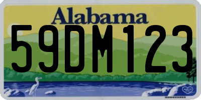 AL license plate 59DM123