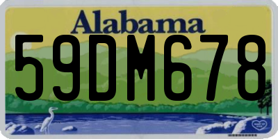 AL license plate 59DM678