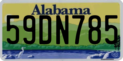 AL license plate 59DN785