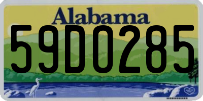 AL license plate 59DO285