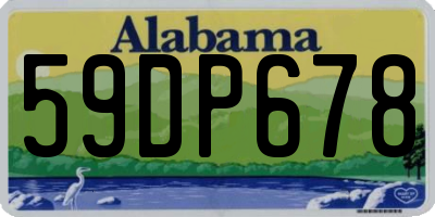 AL license plate 59DP678