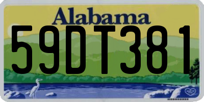 AL license plate 59DT381