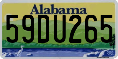 AL license plate 59DU265